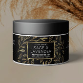 黒と金ゴールドのフローラ化粧品瓶の周回ラベル ペットボトルラベル