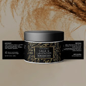 黒と金ゴールドのフローラ化粧品瓶の周回ラベル ペットボトルラベル