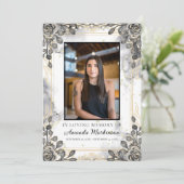 黒と金ゴールドのフローラ大理石のサービス順序 プログラム (スタンド正面)