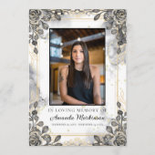 黒と金ゴールドのフローラ大理石のサービス順序 プログラム (正面)