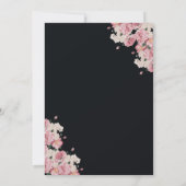 黒と金ゴールドのフローラ結婚式招待状 招待状 (裏面)