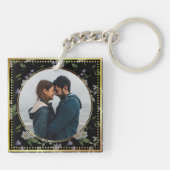 黒と金ゴールドのフローラ結婚。 キーホルダー (裏面)