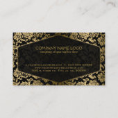 黒と金ゴールドのフローラ華美のマスク 名刺 (裏面)