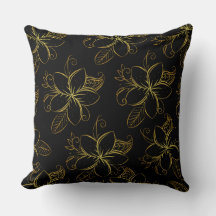 黒と金ゴールドのフローラ モダン