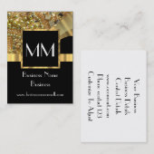 黒と金ゴールドのプロフェッショナル モノグラムの 名刺 (正面/裏面)