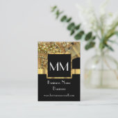 黒と金ゴールドのプロフェッショナル モノグラムの 名刺 (スタンド正面)