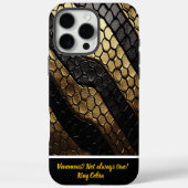 黒と金ゴールドのヘビの肌の印象的なパターン Case-Mate iPhoneケース (裏面)