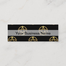 黒と金ゴールドのペンタグラム スキニー名刺