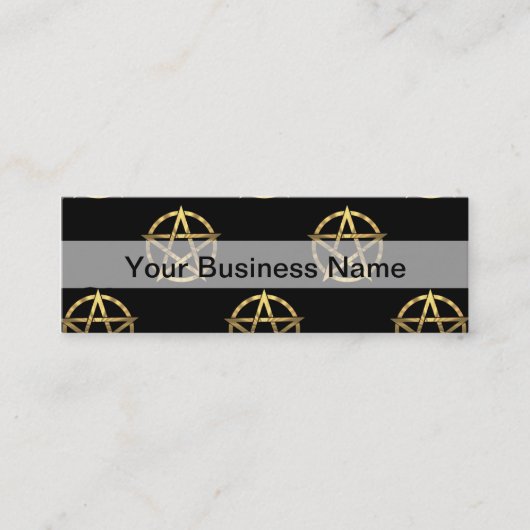 黒と金ゴールドのペンタグラム スキニー名刺 (正面)