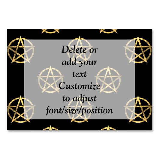 黒と金ゴールドのペンタグラム テーブルナンバー (正面)