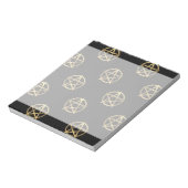 黒と金ゴールドのペンタグラム ノートパッド (回転)