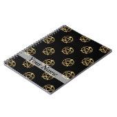 黒と金ゴールドのペンタグラム ノートブック (左側)