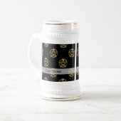 黒と金ゴールドのペンタグラム ビールジョッキ (正面左)