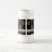 黒と金ゴールドのペンタグラム ビールジョッキ (中央)