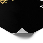 黒と金ゴールドのペンタグラム ポスター (角)