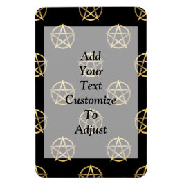 黒と金ゴールドのペンタグラム マグネット