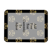 黒と金ゴールドのペンタグラム マグネット (横)