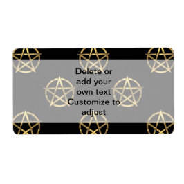 黒と金ゴールドのペンタグラム ラベル