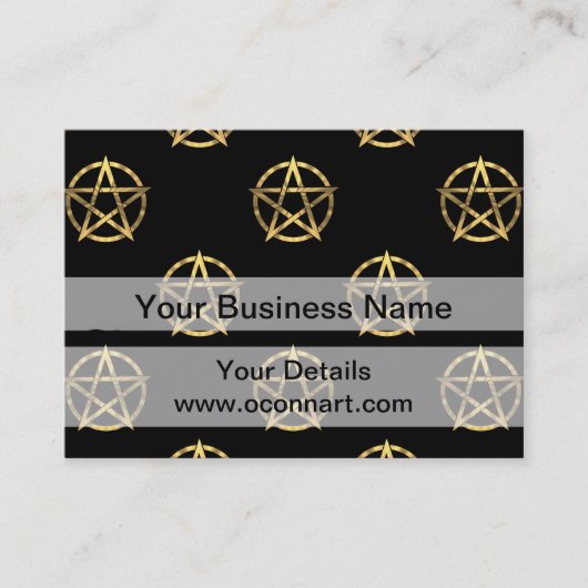黒と金ゴールドのペンタグラム 名刺 (正面)