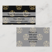 黒と金ゴールドのペンタグラム 名刺 (正面/裏面)