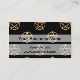 黒と金ゴールドのペンタグラム 名刺