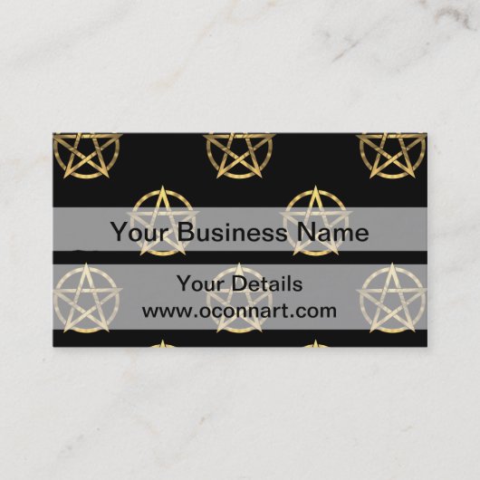 黒と金ゴールドのペンタグラム 名刺 (正面)