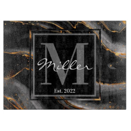 黒と金ゴールドのマーリーニューライディング引っ越し祝いパーティー カッティングボード