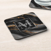 黒と金ゴールドのマーリーニューライディング引っ越し祝いパーティー コースター (左側)