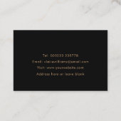 黒と金ゴールドのミニマリスト名刺 名刺 (裏面)