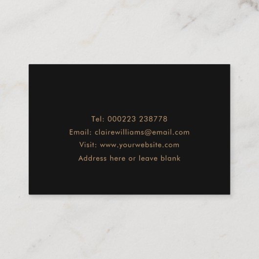 黒と金ゴールドのミニマリスト名刺 名刺 (裏面)
