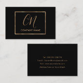 黒と金ゴールドのミニマリスト名刺 名刺 (正面/裏面)