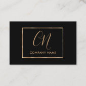 黒と金ゴールドのミニマリスト名刺 名刺 (正面)