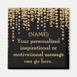 黒と金ゴールドのメやる気を起こさせるッセージ マグネット