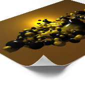 黒と金ゴールドのメタボール ポスター (角)