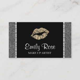 黒と金ゴールドのモダングリッター口紅が補完される 名刺