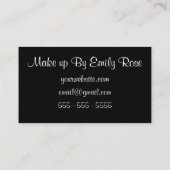 黒と金ゴールドのモダングリッター口紅が補完される 名刺 (裏面)