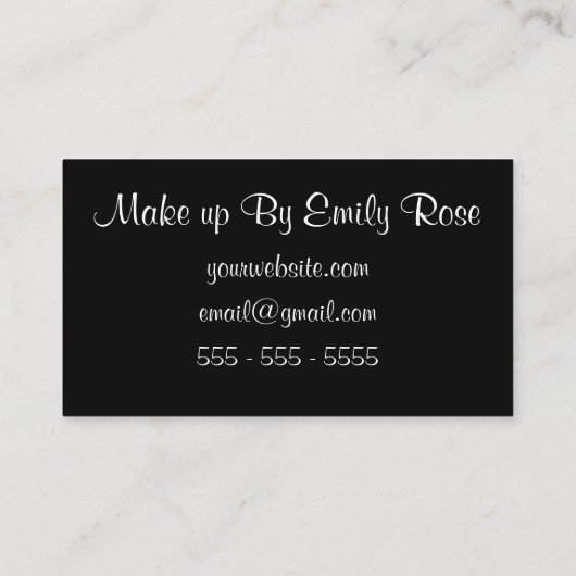 黒と金ゴールドのモダングリッター口紅が補完される 名刺 (裏面)