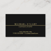 黒と金ゴールドのモノエレガントグラム 名刺 (裏面)