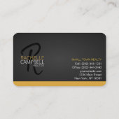 黒と金ゴールドのモノグラ実在ムエステート名刺 名刺 (裏面)