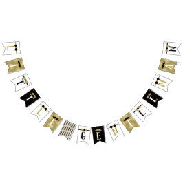 黒と金ゴールドのリトル・紳士のバナーフェイク バンティングフラッグ