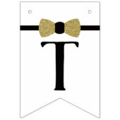 黒と金ゴールドのリトル・紳士のバナーフェイク バンティングフラッグ (第3の旗)