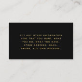 黒と金ゴールドのリンクの注文カードを挿入。 エンクロージャーカード (裏面)