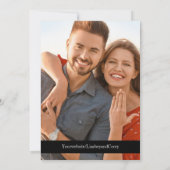 黒と金ゴールドのリーフウェディング日付を保存 招待状 (裏面)