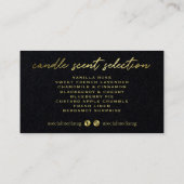 黒と金ゴールドのロウソク臭リストカード 名刺 (裏面)