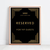 黒と金ゴールドのロゴVIPイベント予約テーブル記号 ポスター