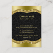 黒と金ゴールドのヴィンテージのダマスク5名刺 名刺 (裏面)