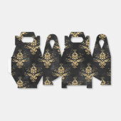 黒と金ゴールドのヴィンテージダマスクパターン フェイバーボックス (折り畳みなし)