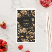 黒と金ゴールドのヴィンテージフローラ結婚つる植物 (インサイチュ)