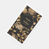 黒と金ゴールドのヴィンテージフローラ結婚つる植物 (コーナー)