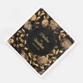 黒と金ゴールドのヴィンテージフローラ結婚つる植物 (コーナー)